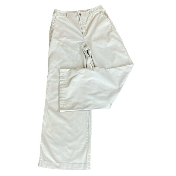 GAP Girlfriend Khaki Pants Sz 12 Tall Light Beige/Khaki Cotton-Spandex #331A - Picture 1 of 7